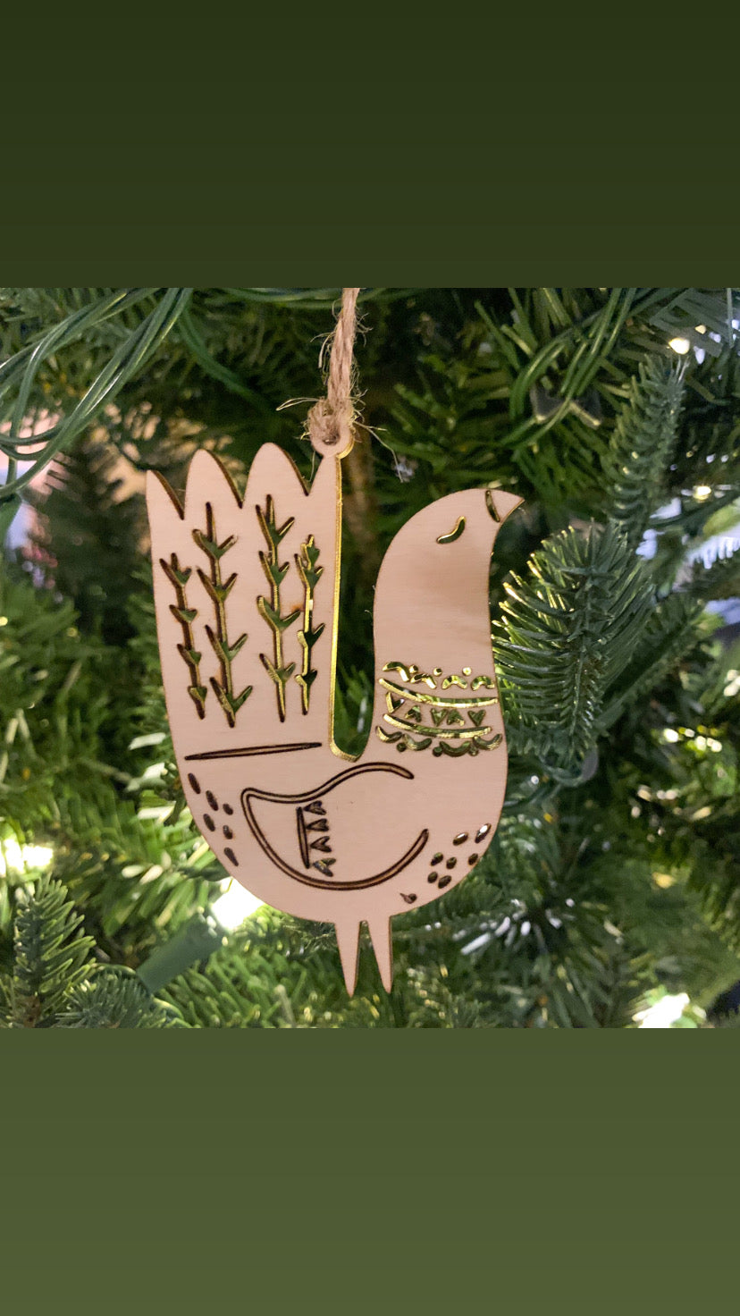 Fox, Squirrel, Partridge Ornaments (3-pack)