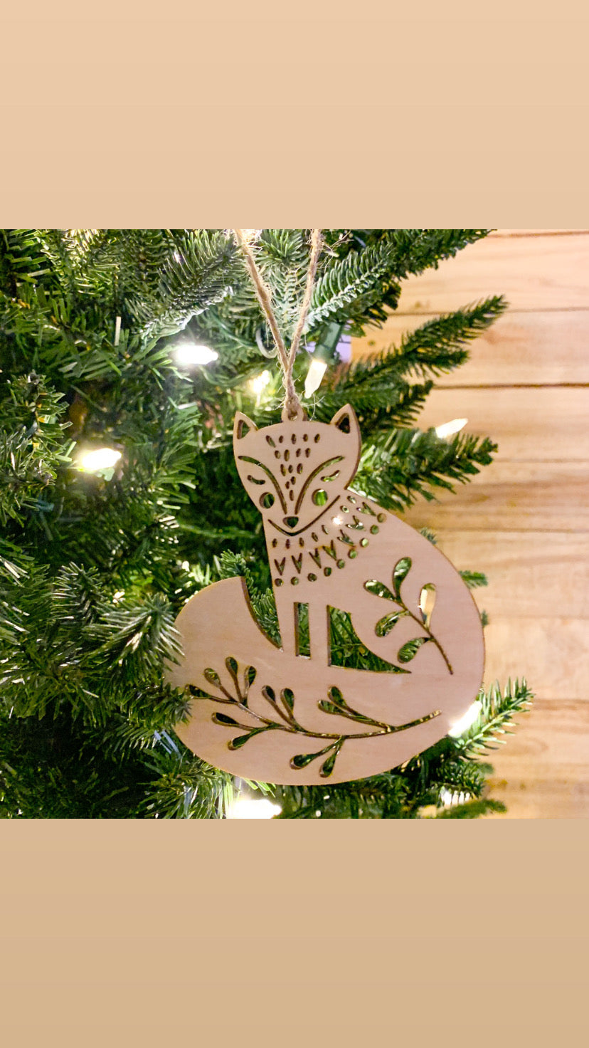 Fox, Squirrel, Bunny Ornaments (3-pack)