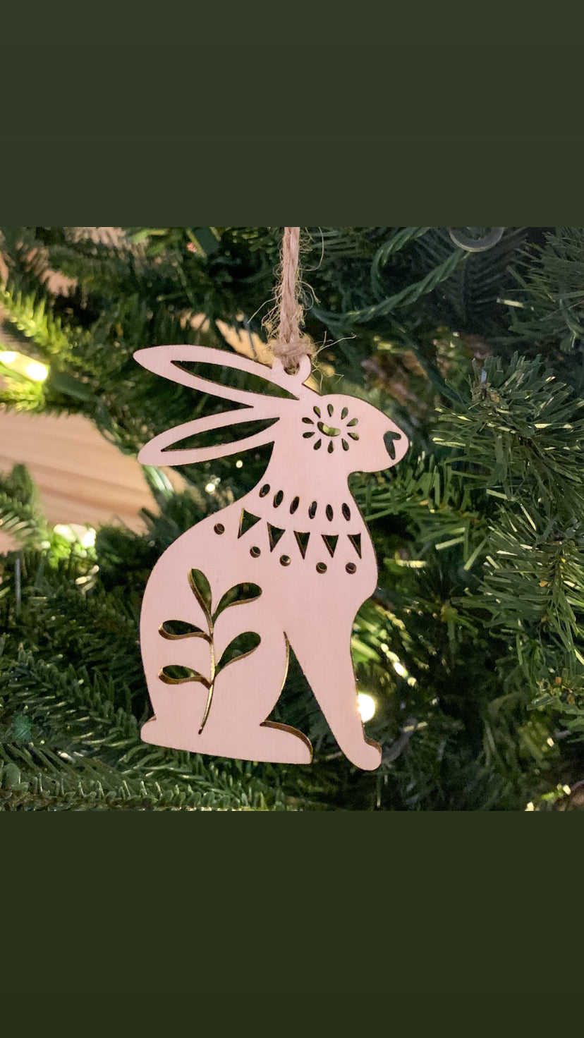 Fox, Squirrel, Bunny Ornaments (3-pack)